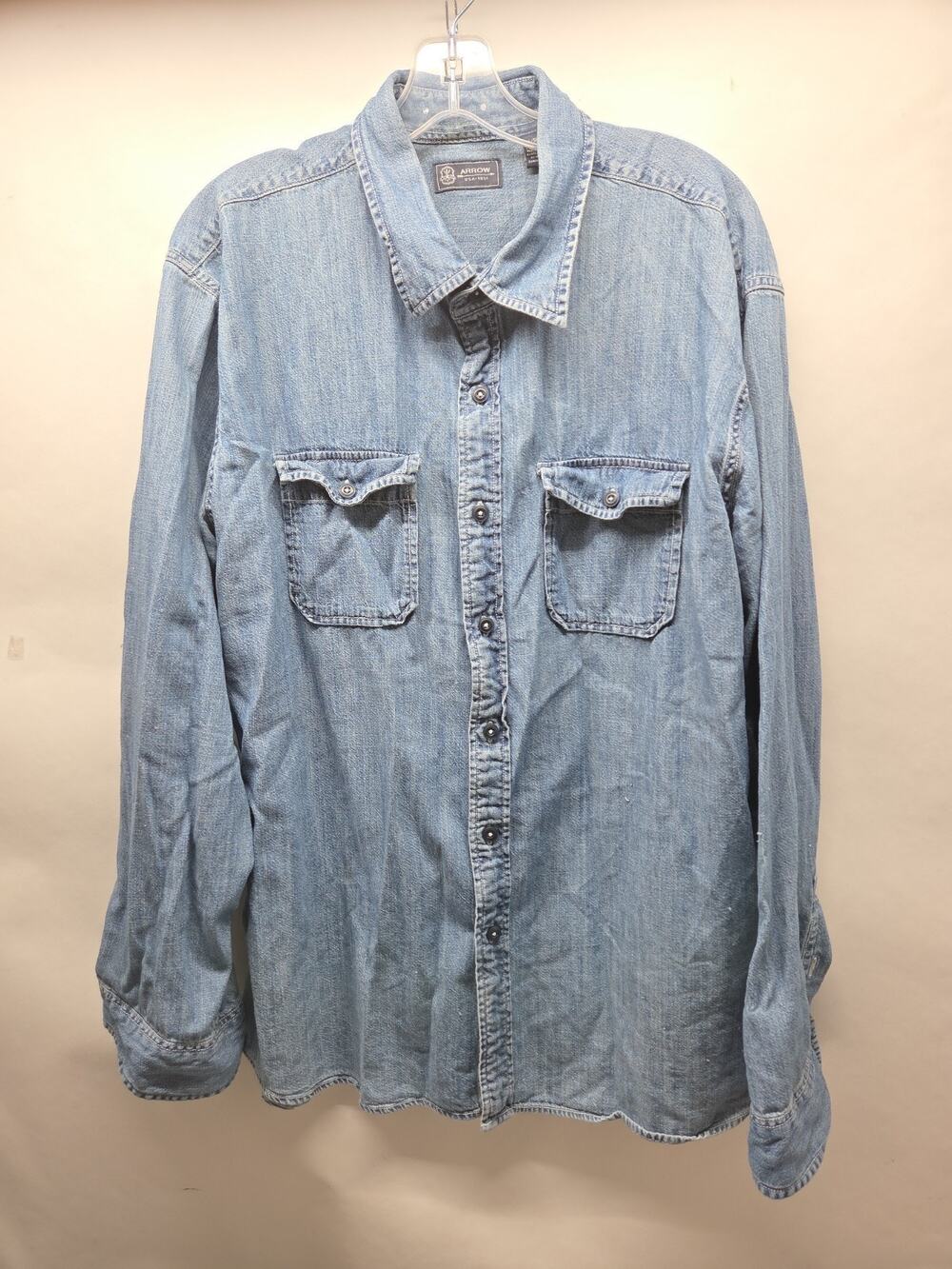 Arrow Denim Long Sleeve Button Up 2012 Shirt Mens XL